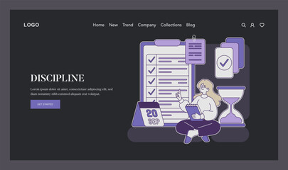 A diligent woman with a planner ensures meticulous schedule adherence, showcasing the essence of disciplined time management