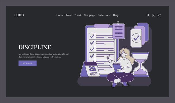 A diligent woman with a planner ensures meticulous schedule adherence, showcasing the essence of disciplined time management