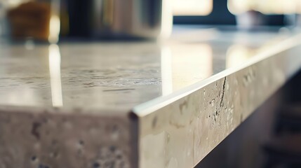 A detail close up image of a stylish kitchen counter top : Generative AI
