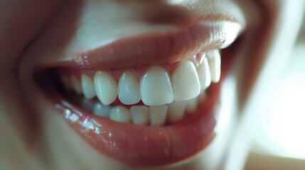 Beautiful toothy smile close up : Generative AI
