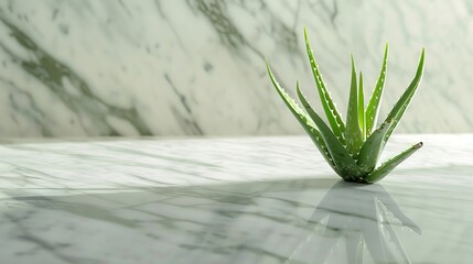 Aloe Vera on marble table : Generative AI