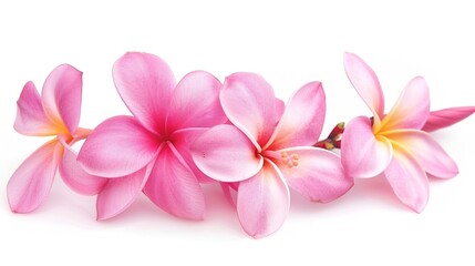 Group of Pink Frangipani isolated on White : Generative AI