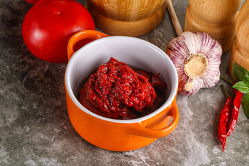 Natural organic red tomato paste
