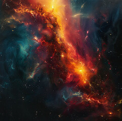 Obraz na płótnie Canvas Galactic Abstraction: Exploring Cosmic Vistas 