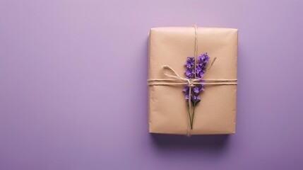 Zero waste gift concept Wrapped in craft paper surprise box for Anniversary Mothers or Valentines...