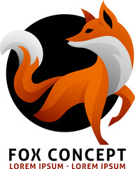 A fox animal design icon mascot illustration design concept - 789011756