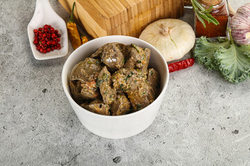 Chicken liver in cream sauce