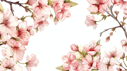 Fototapeta na wymiar Spring background with blooming sakura flowers. Design