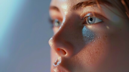 close up view of a human skin woman : Generative AI