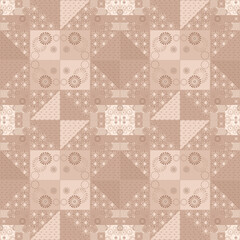 Patchwork retro checkered floral fabric texture pattern background - 789013134