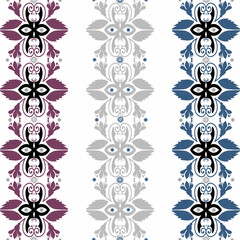 Seamless pattern with floral elements on white