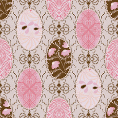 Seamless vintage pattern for fabric patchwork design wallpaper or scrapbook background - 789013556