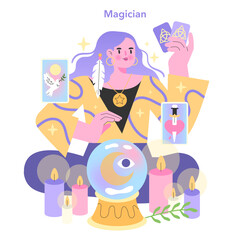 Magician Archetype illustration. Captivating and esoteric vector design.
