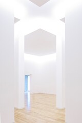 Abstract white light architecture background. Futuristic interior. - 789014127