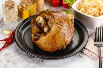 Baked pork knee with spices