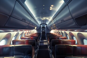 Side view of a airplane Interior .