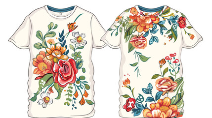 Trendy fashion clothes with handmade flower embroider