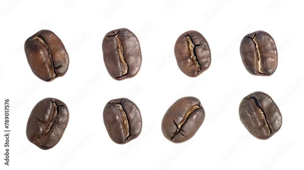 Poster coffee beans isolated on white background top view flat lay : generative ai