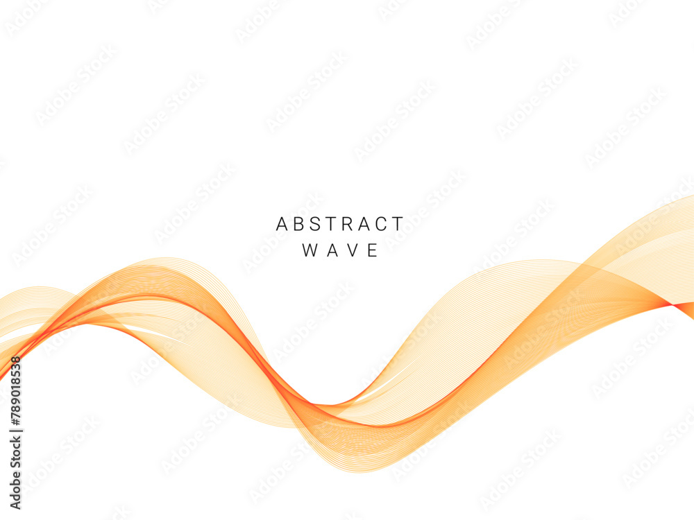 Wall mural abstract smooth flow wave line background isolated on white