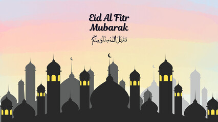 4K wallpaper pastel colors the feast of breaking the fast. "May Allah accept our and your good deeds"