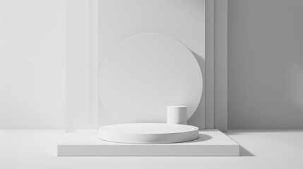 White pedestal, minimalist style