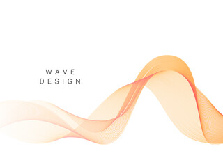 Abstract smooth flow wave line background isolated on white