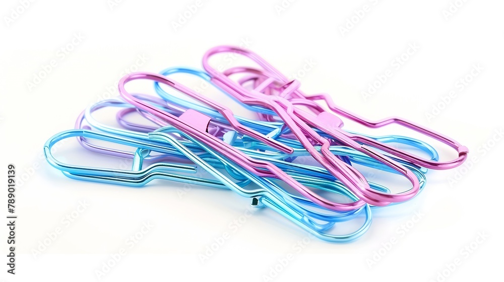 Poster Paper clips isolated on white background : Generative AI