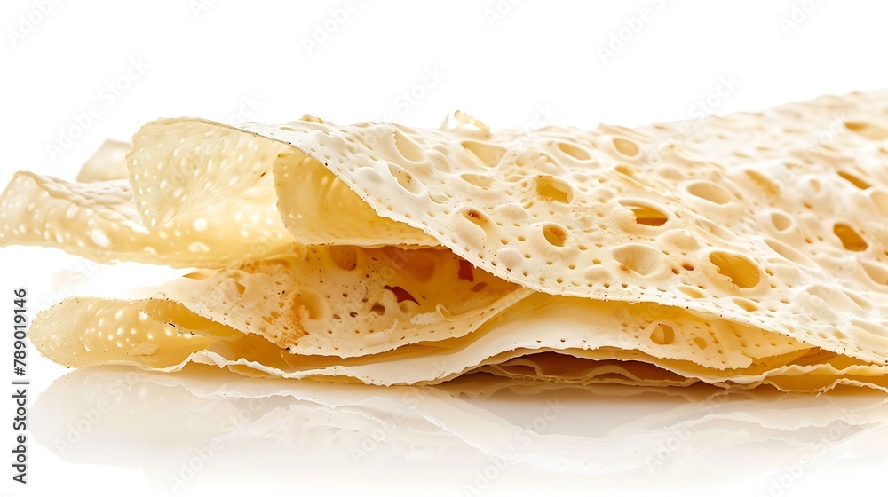 Poster thin lavash on white background : generative ai