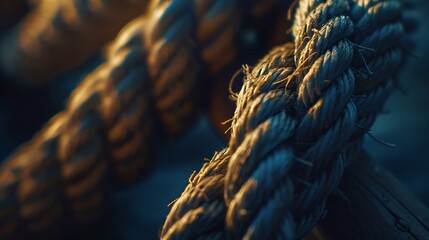 Large Braided rope close up : Generative AI