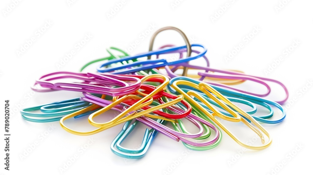 Poster paper clips isolated on white background : generative ai