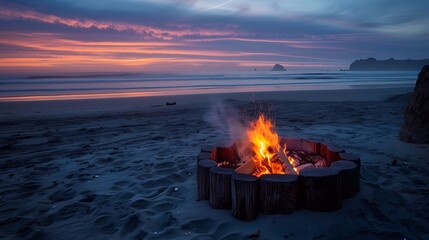 Fire pit at the Silver Strand State Beach