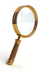 Comprehensive 3D representation of a search magnifying glass icon, essential for data querying, isolated over a white background