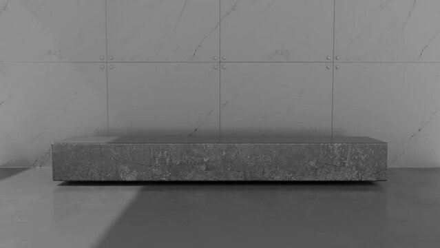 empty granite bench and wall
