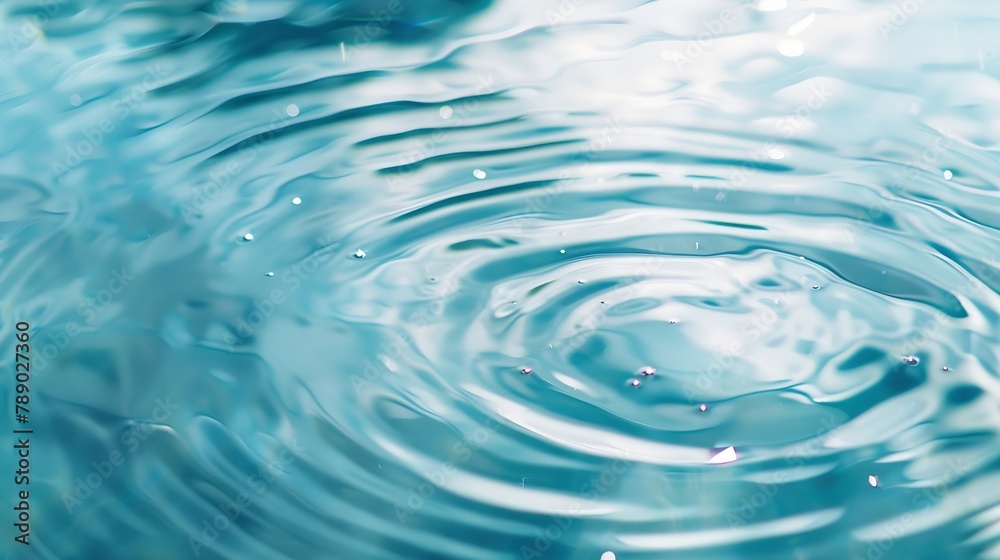 Leinwandbilder water panoramic banner background water texture water surface with rings and ripple spa concept back