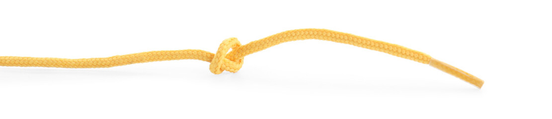 Stylish yellow shoe lace isolated on white