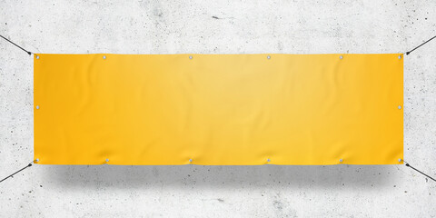 Yellow Outdoor Tarpaulin Banner 3D Rendering