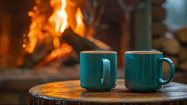 Warmth and Serenity: Twin Mugs by Hearth. Concept Home Decor, Cozy Vibes, Interior Design, Relaxation