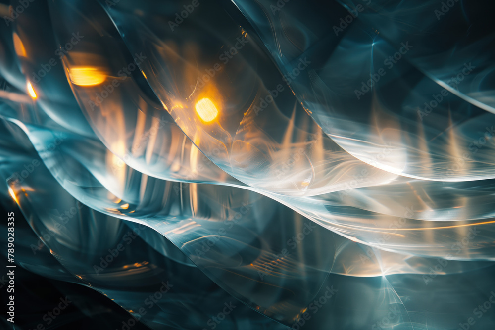 Poster Abstract background with reflections and caustics. Hi-tech. Futuristic background image. Created with Generative AI technology.
