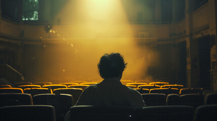 Man in old cinema