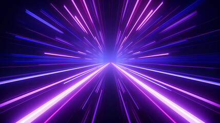 3d render abstract panoramic neon background.