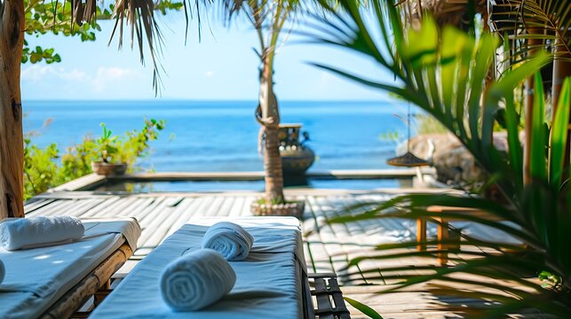 Relaxation area massage and Spa on the beach