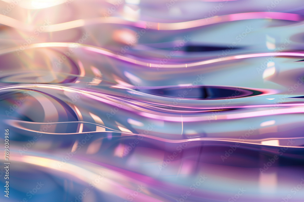 Poster Abstract background with reflections and caustics. Hi-tech. Futuristic background image. Created with Generative AI technology.
