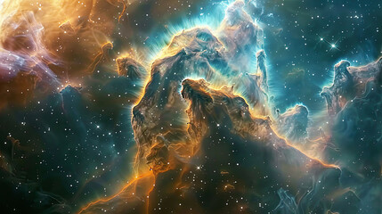 Fototapeta na wymiar Galactic Tapestry: Nebulae and Stars