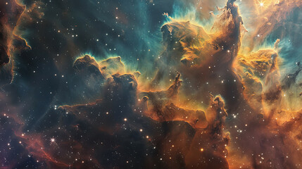 Galactic Tapestry: Nebulae and Stars - obrazy, fototapety, plakaty