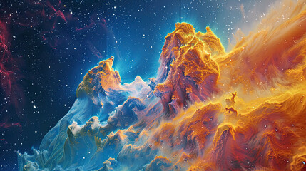 Obraz na płótnie Canvas Galactic Tapestry: Nebulae and Stars