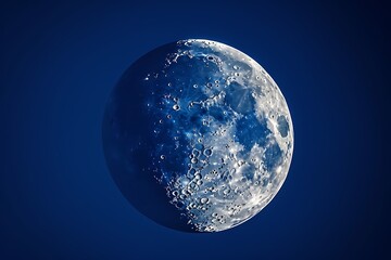 Moon Waxing Crescent. The Moon, Waxing Crescent At Night .