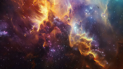 Fototapeta na wymiar Galactic Tapestry: Nebulae and Stars