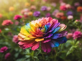 Rainbow Bloom in Nature