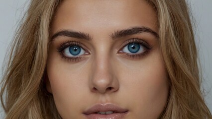 Fototapeta premium Striking Blue Eyes Close-up