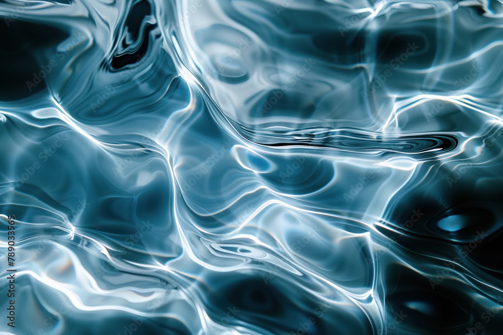 Poster Abstract background with reflections and caustics. Hi-tech. Futuristic background image. Created with Generative AI technology.